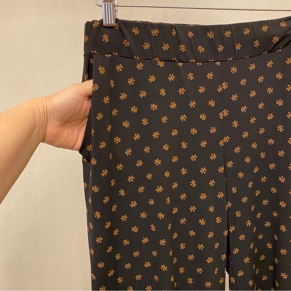 Michael Michael Kors P/S Stretch Wide Leg Pants Crop Womens Black High Rise - Picture 6 of 11